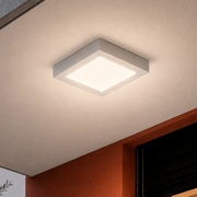 Painel Led Plafon Aluminio Sobrepor 12w 4000k Branco Neutro 17x17cm Quadrado Alut