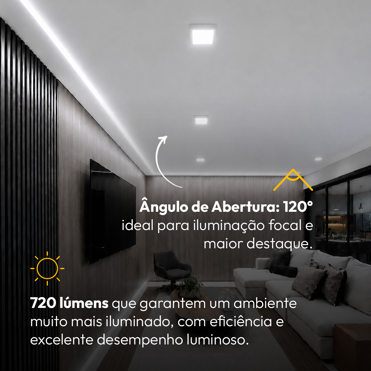 Painel Led Plafon Aluminio Sobrepor 12w 6500K Branco Frio 17x17cm Quadrado Alut