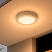 Painel Led Plafon Aluminio Sobrepor 12w 3000k Branco Quente 17cm Redondo Alut