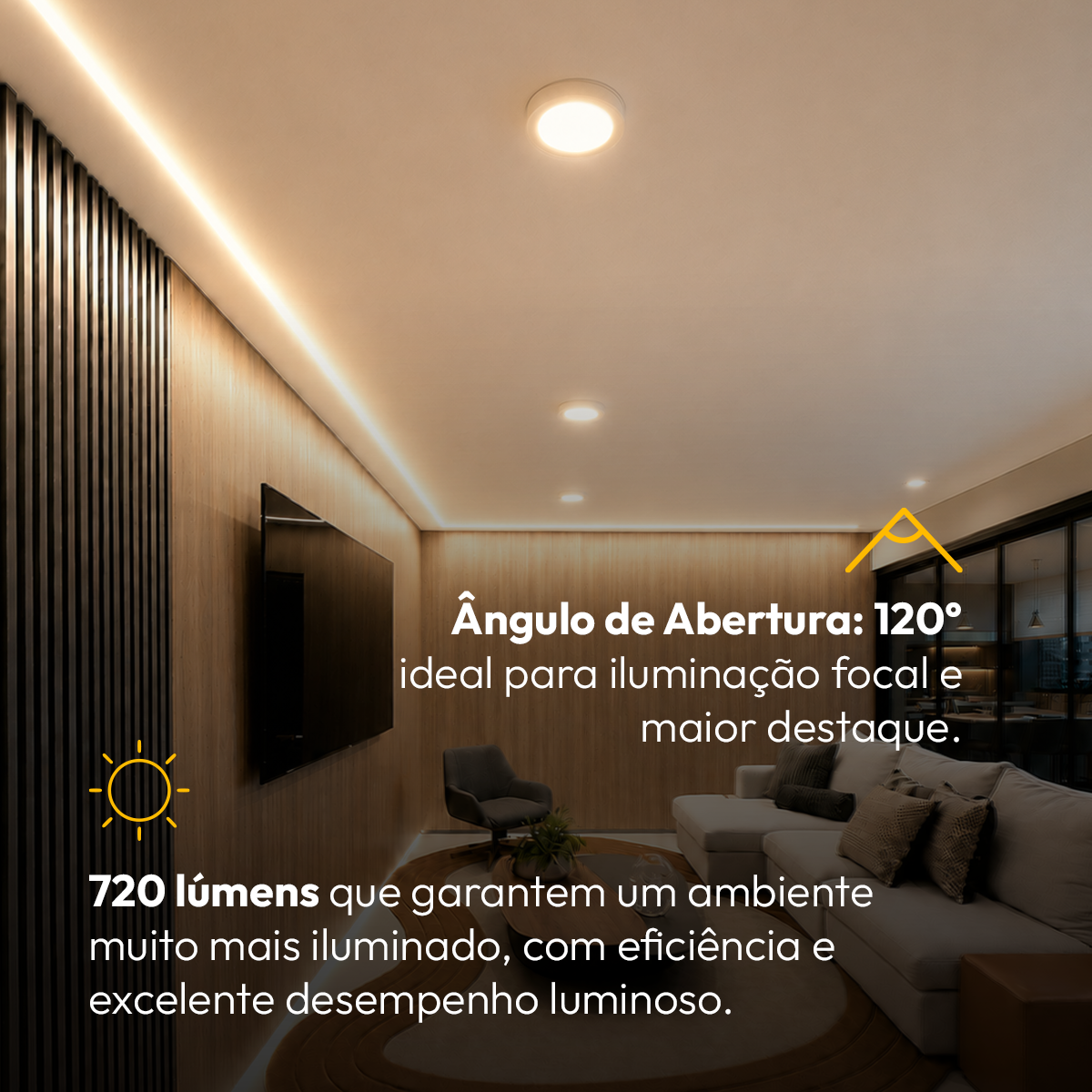 Painel Led Plafon Aluminio Sobrepor 12w 3000k Branco Quente 17cm Redondo Alut