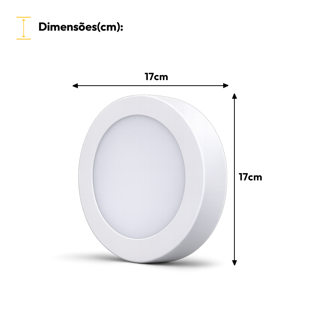 Painel Led Plafon Aluminio Sobrepor 12w 4000k Branco Neutro 17cm Redondo Alut