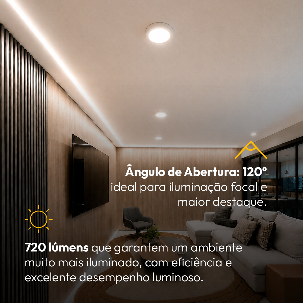 Painel Led Plafon Aluminio Sobrepor 12w 4000k Branco Neutro 17cm Redondo Alut