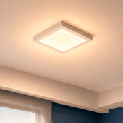 Painel Led Plafon Aluminio Sobrepor 18w 3000k Branco Quente 22x22cm Quadrado Alut