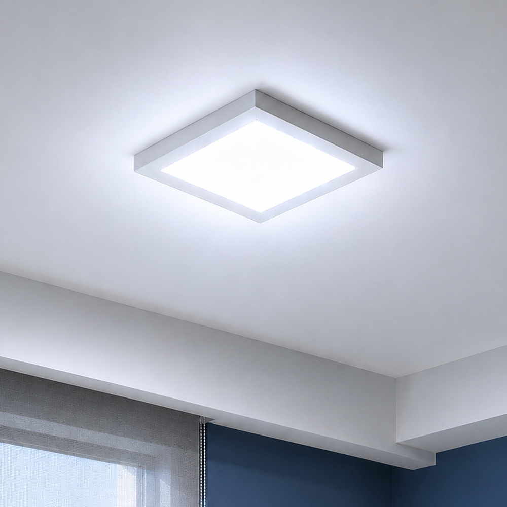 Painel Led Plafon Aluminio Sobrepor 18w 6500K Branco Frio 22x22cm Quadrado Alut