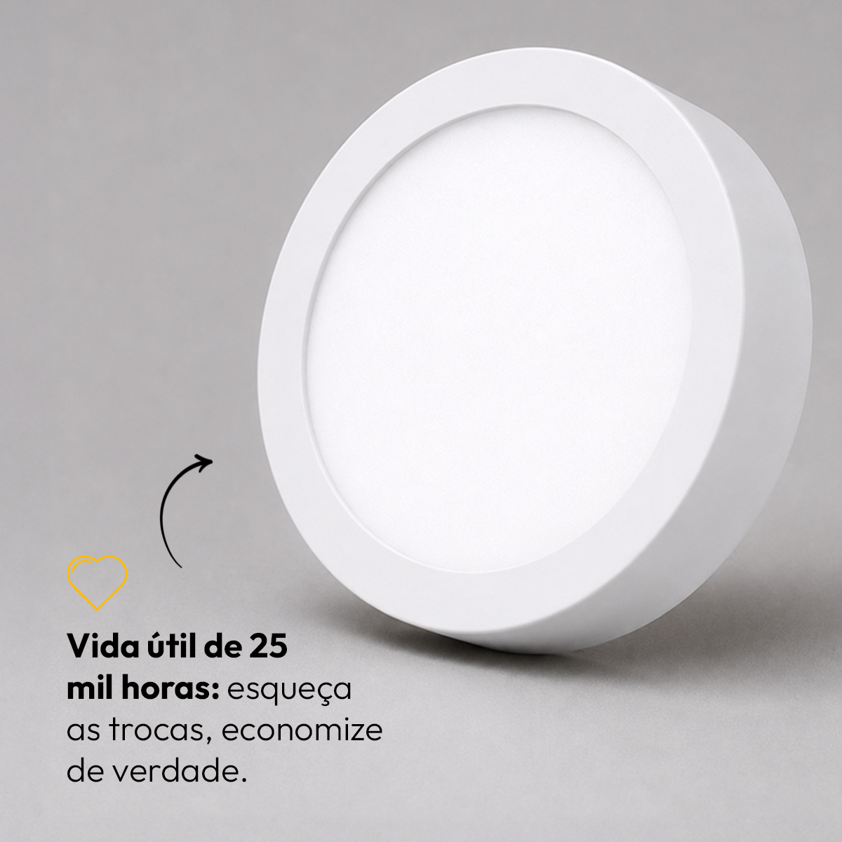 Painel Led Plafon Aluminio Sobrepor 18w 3000k Branco Quente 22cm Redondo Alut
