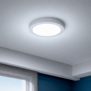 Painel Led Plafon Aluminio Sobrepor 18w 6500K Branco Frio 22cm Redondo Alut