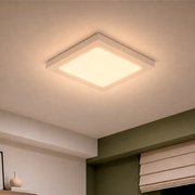 Painel Led Plafon Aluminio Sobrepor 24w 3000k Branco Quente 29x29cm Quadrado ALut