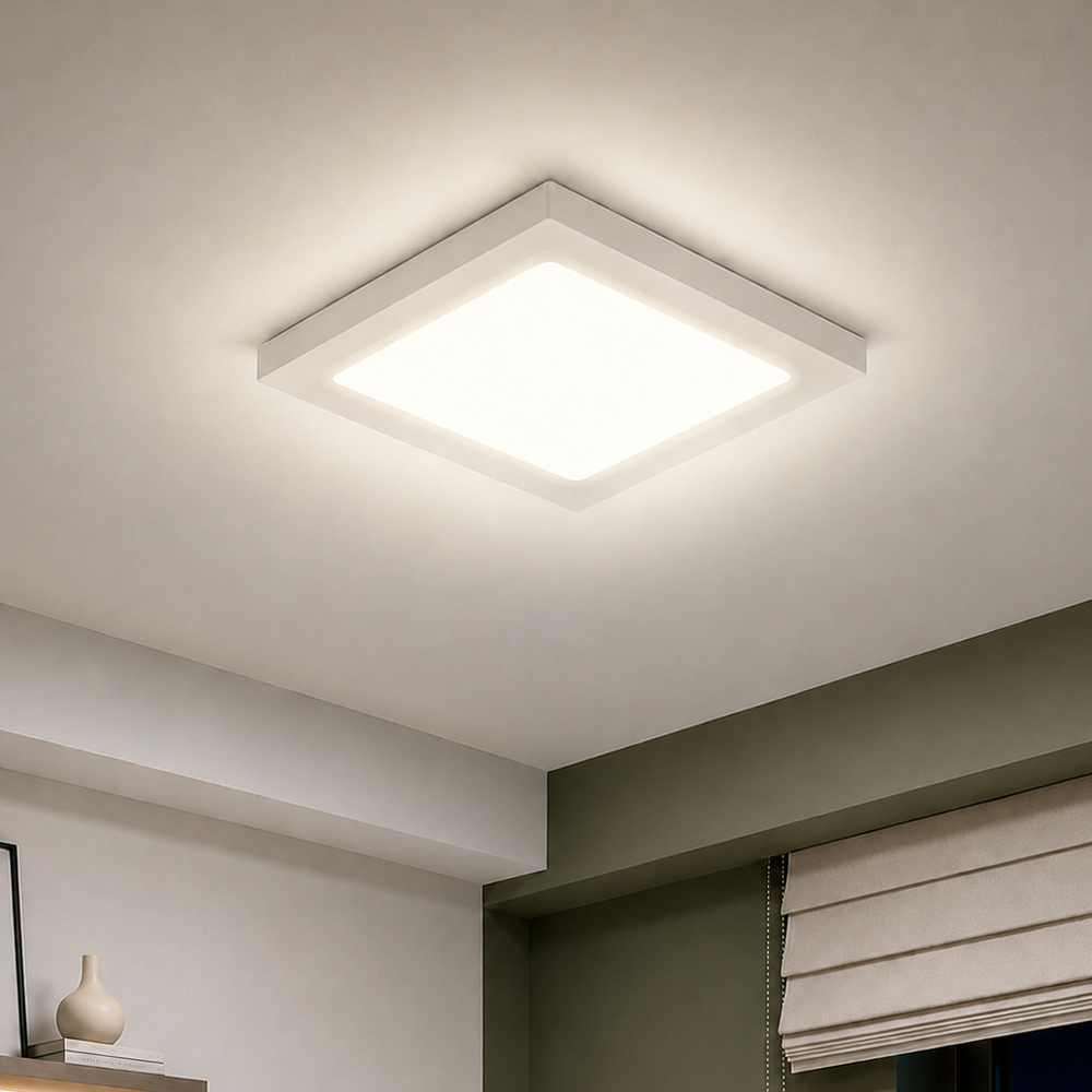 Painel Led Plafon Aluminio Sobrepor 24w 4000k Branco Neutro 29x29cm Quadrado Alut