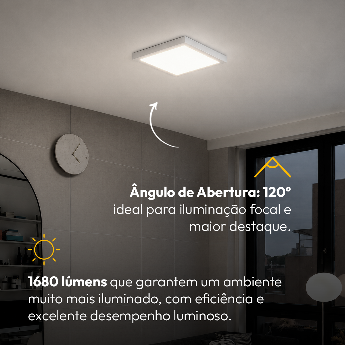 Painel Led Plafon Aluminio Sobrepor 24w 4000k Branco Neutro 29x29cm Quadrado Alut