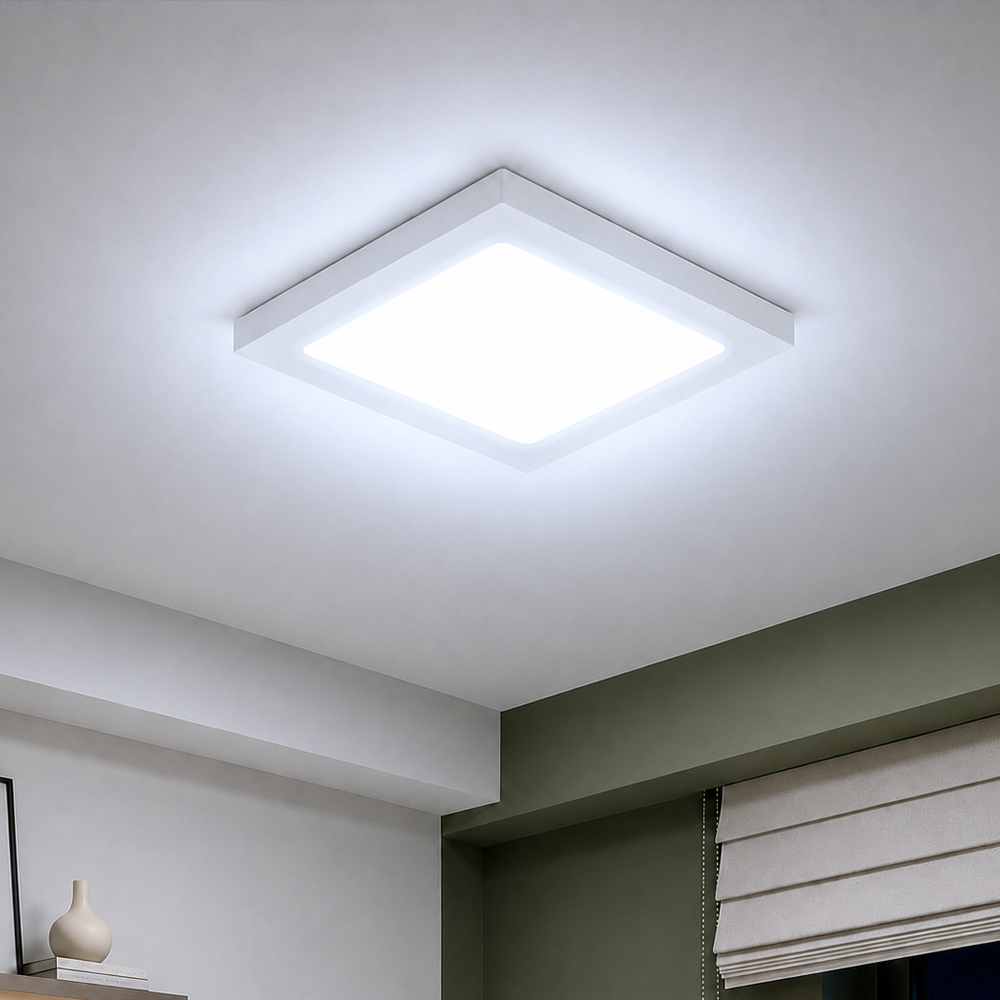 Painel Led Plafon Aluminio Sobrepor 24w 6500K Branco Frio 29x29cm Quadrado Alut