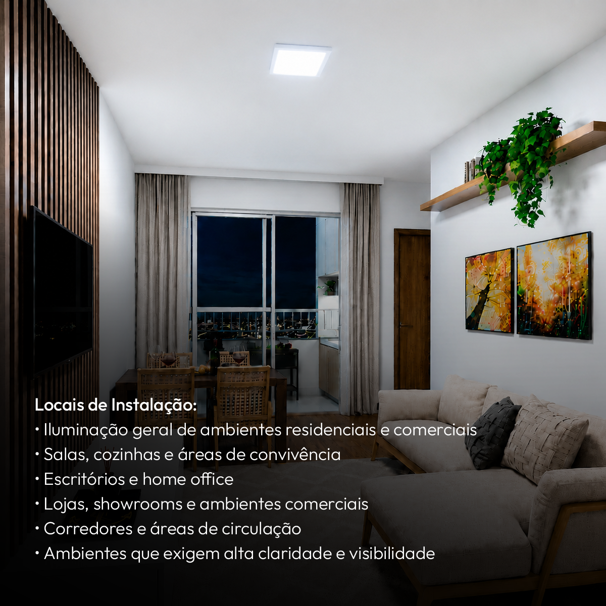 Painel Led Plafon Aluminio Sobrepor 24w 6500K Branco Frio 29x29cm Quadrado Alut