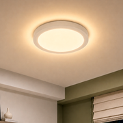 Painel Led Plafon Aluminio Sobrepor 24w 3000k Branco Quente 29cm Redondo Alut