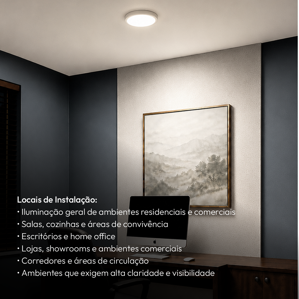 Painel Led Plafon Aluminio Sobrepor 24w 4000k Branco Neutro 29cm Redondo Alut