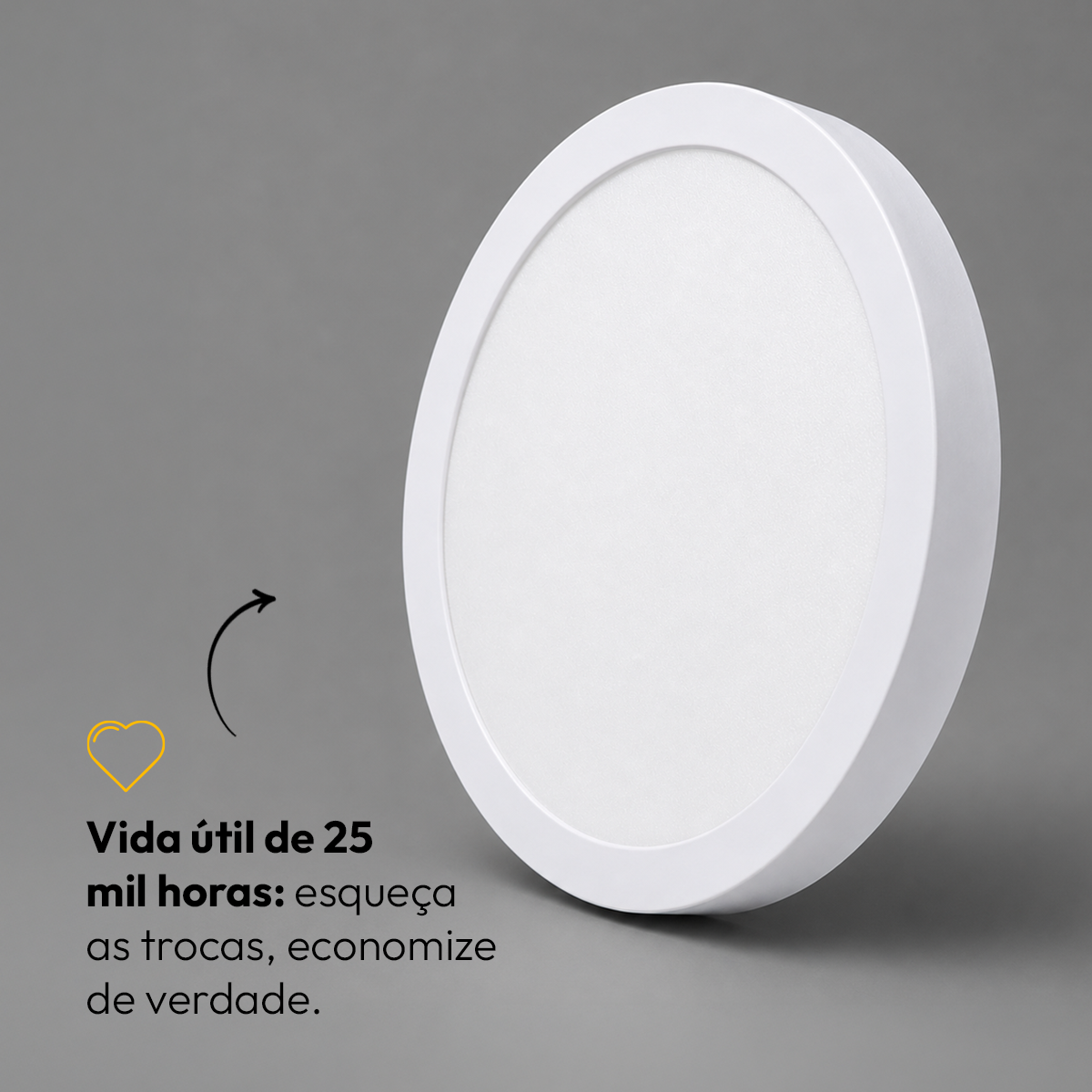 Painel Led Plafon Aluminio Sobrepor 24w 6500K Branco Frio 29cm Redondo Alut