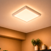Painel Led Plafon Aluminio Sobrepor 30w 3000k Branco Quente 40x40cm Quadrado Alut