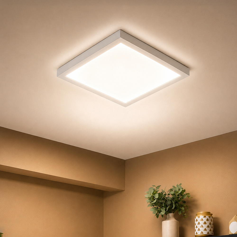 Painel Led Plafon Aluminio Sobrepor 30w 4000k Branco Neutro 40x40cm Quadrado Alut