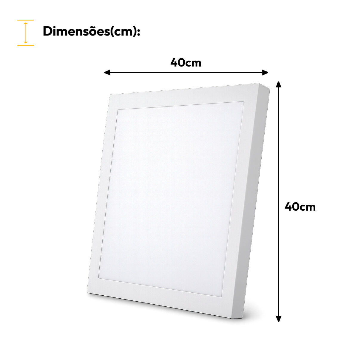 Painel Led Plafon Aluminio Sobrepor 30w 4000k Branco Neutro 40x40cm Quadrado Alut