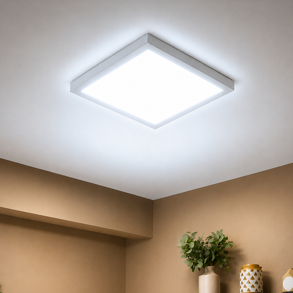 Painel Led Plafon Aluminio Sobrepor 30w 6500K Branco Frio 40x40cm Quadrado Alut