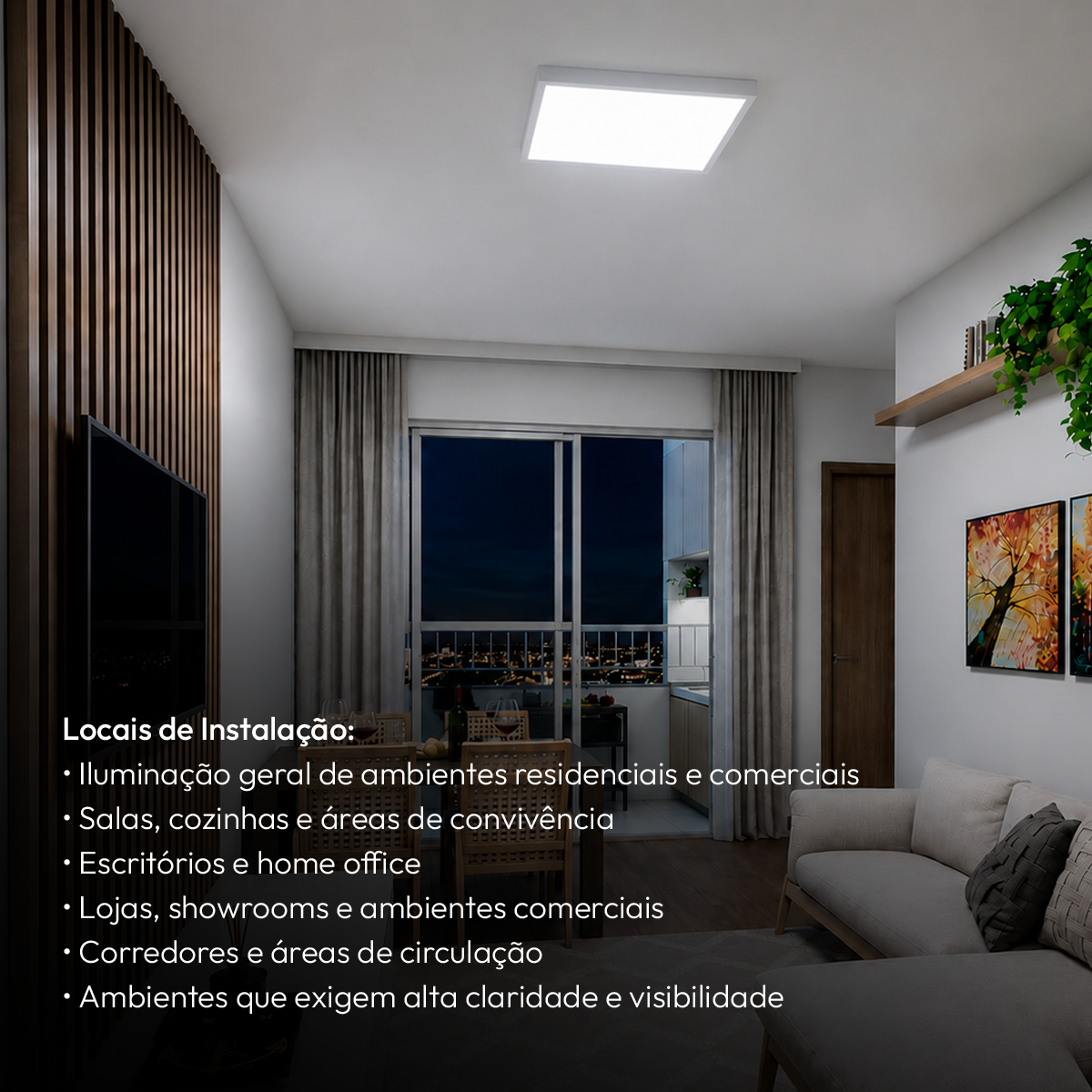 Painel Led Plafon Aluminio Sobrepor 30w 6500K Branco Frio 40x40cm Quadrado Alut