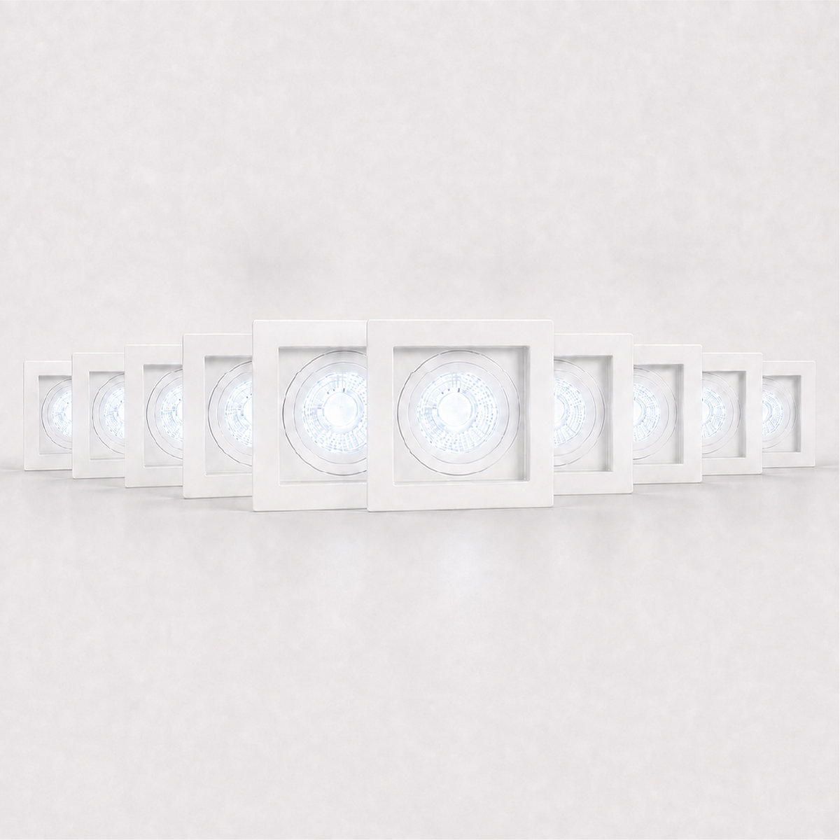 Kit 10 Spot Recuado Quadrado + Lampada Led Par20 7w 6500k Branco Frio E27 Branco Cod: ALUT-KC-00005 Alut By Avant