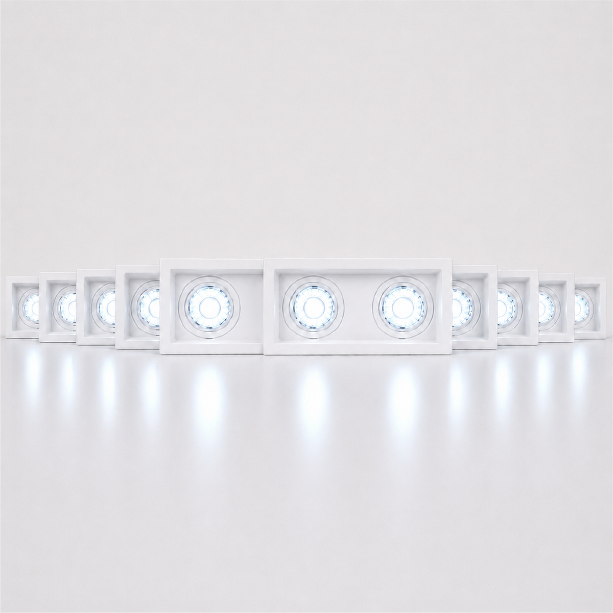 Kit 10 Spot Recuado Duplo + Lampada Led Par20 7w 6500k Branco Frio E27 Branco Alut