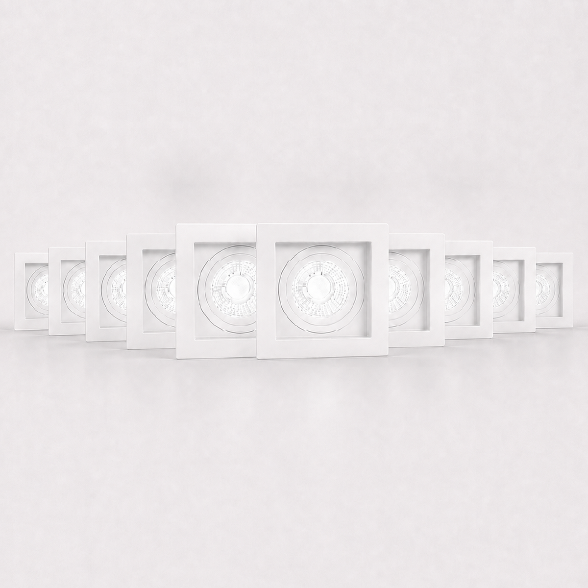 Kit 10 Spot Recuado Quadrado + Lampada Led Dicróica MR16 4,8w 4000k Branco Neutro GU10 Branco Alut