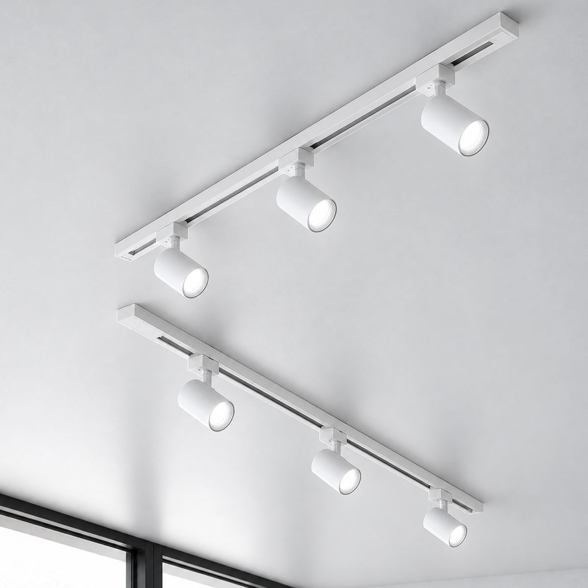 Kit Trilho 2m + 6 Spots 5w 6500k Branco Frio Eletrificado Bivolt Branco Alut