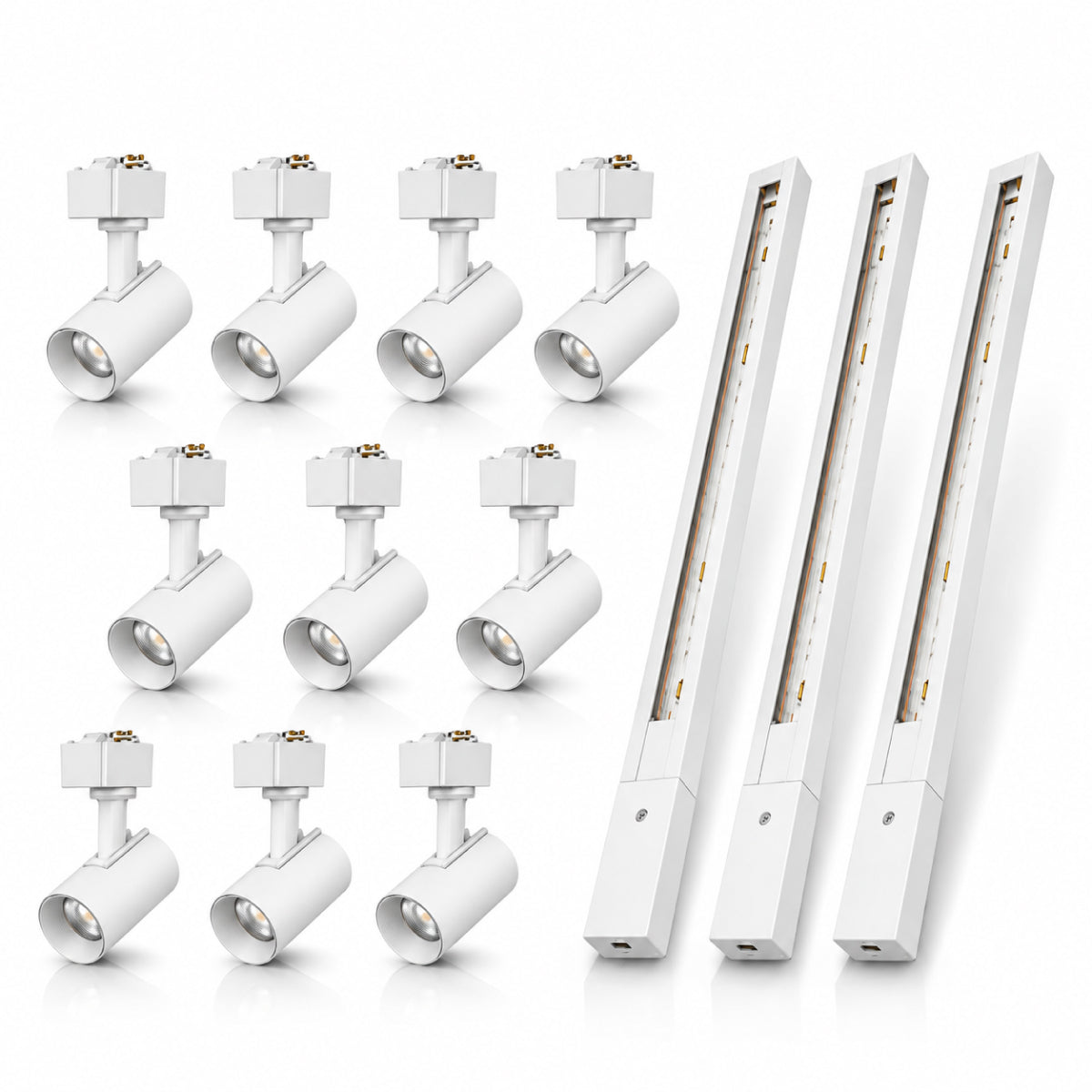 Kit Trilho 3m + 10 Spots 5w 6500k Branco Frio Eletrificado Bivolt Branco Alut