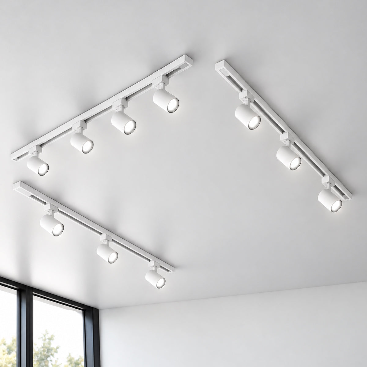 Kit Trilho 3m + 10 Spots 5w 6500k Branco Frio Eletrificado Bivolt Branco Alut