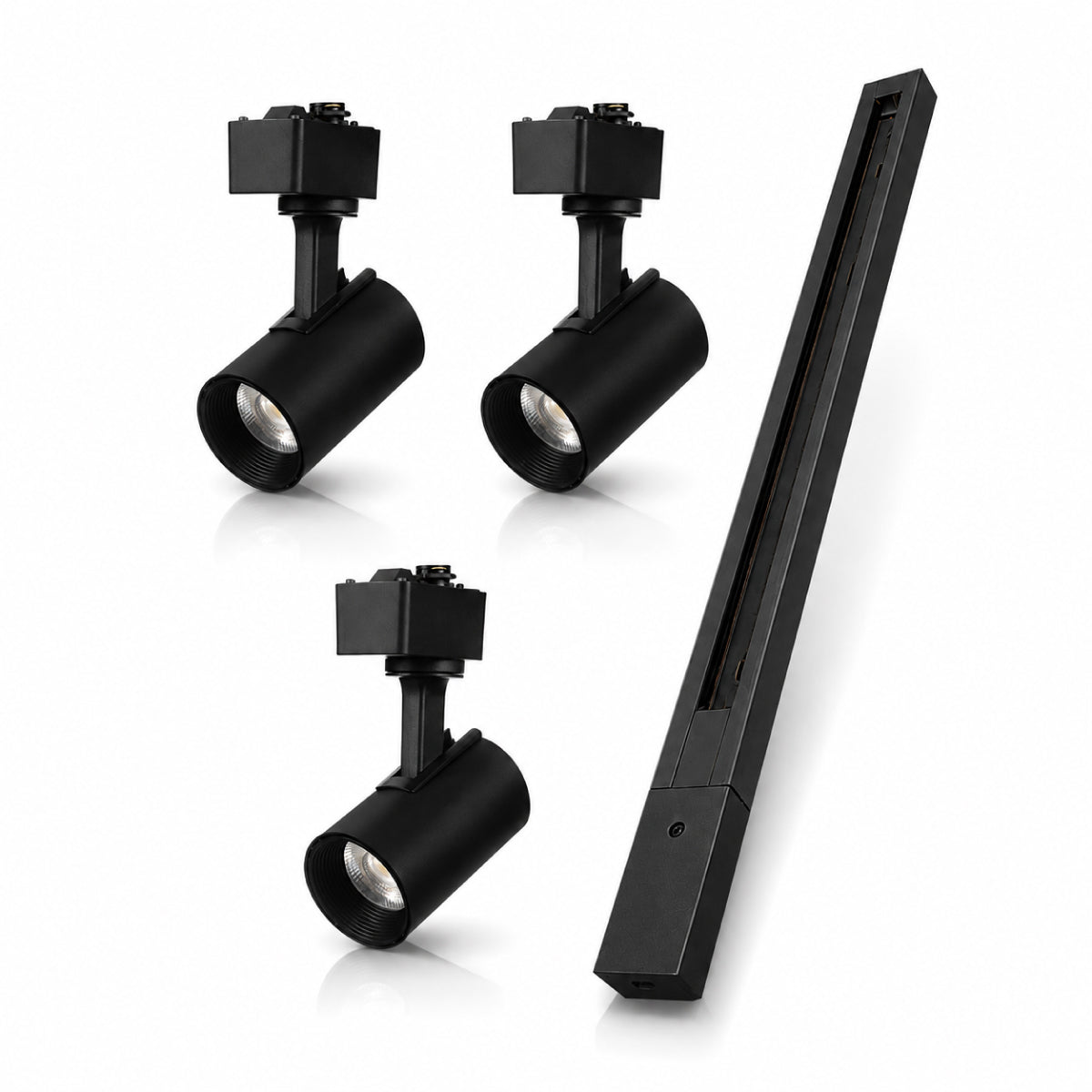 Kit Trilho 1m + 3 Spots 7w 6500k Branco Frio Eletrificado Bivolt Preto Alut