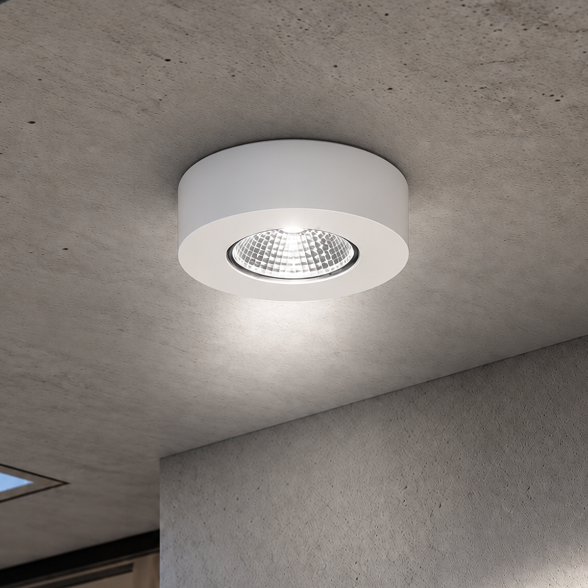 Spot Led Alumínio Beiral de teto 5w 4000k Branco Neutro 8cm Bivolt Redondo Branco Alut