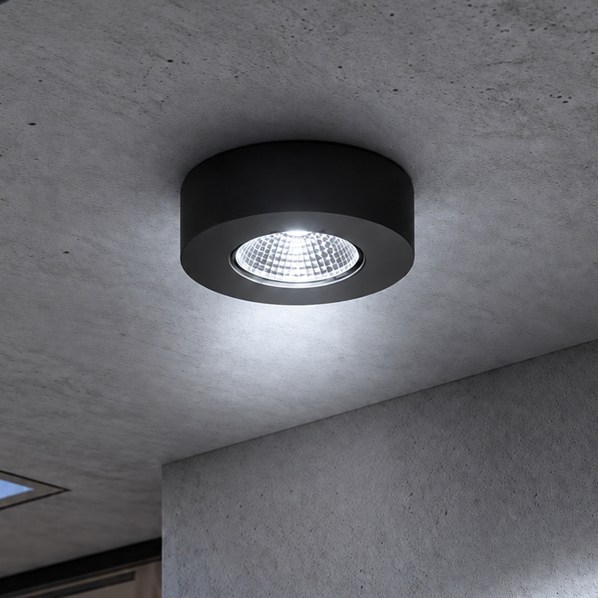 Spot Led Alumínio Beiral de Teto 5w 6500k Branco Frio 8cm Bivolt Redondo Preto Alut
