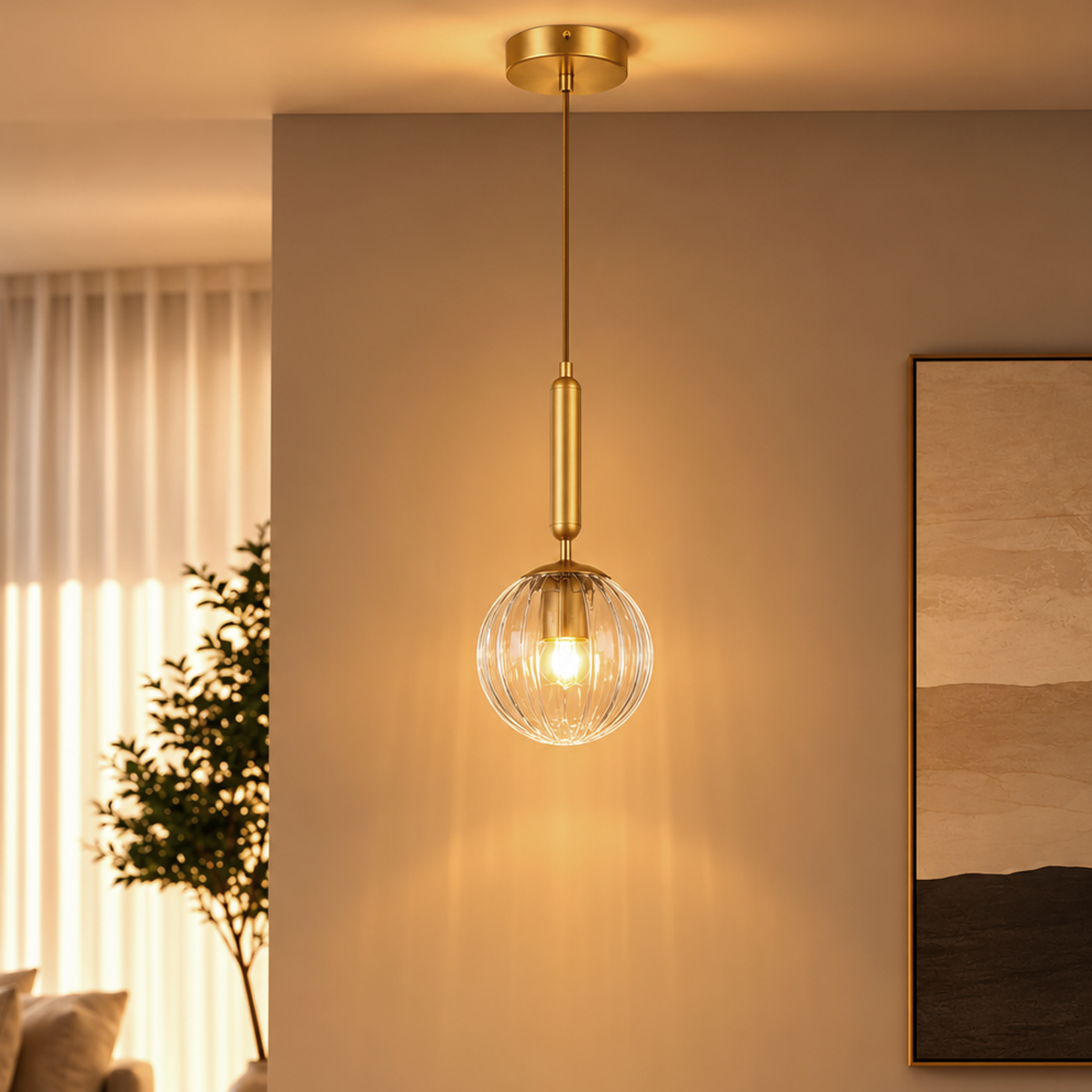Luminária Pendente Led Cloe E27 Dourado Alut