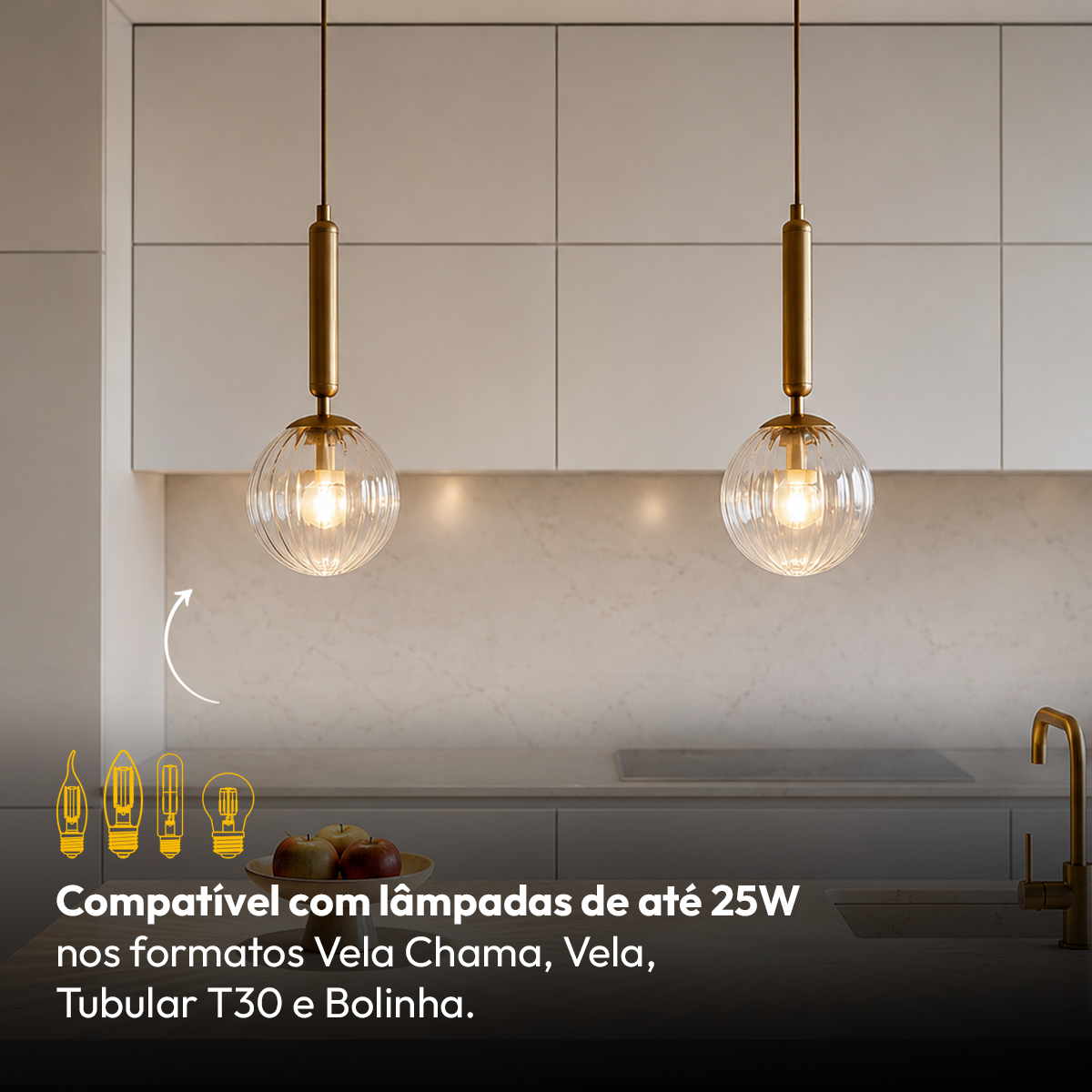Luminária Pendente Led Cloe E27 Dourado Alut