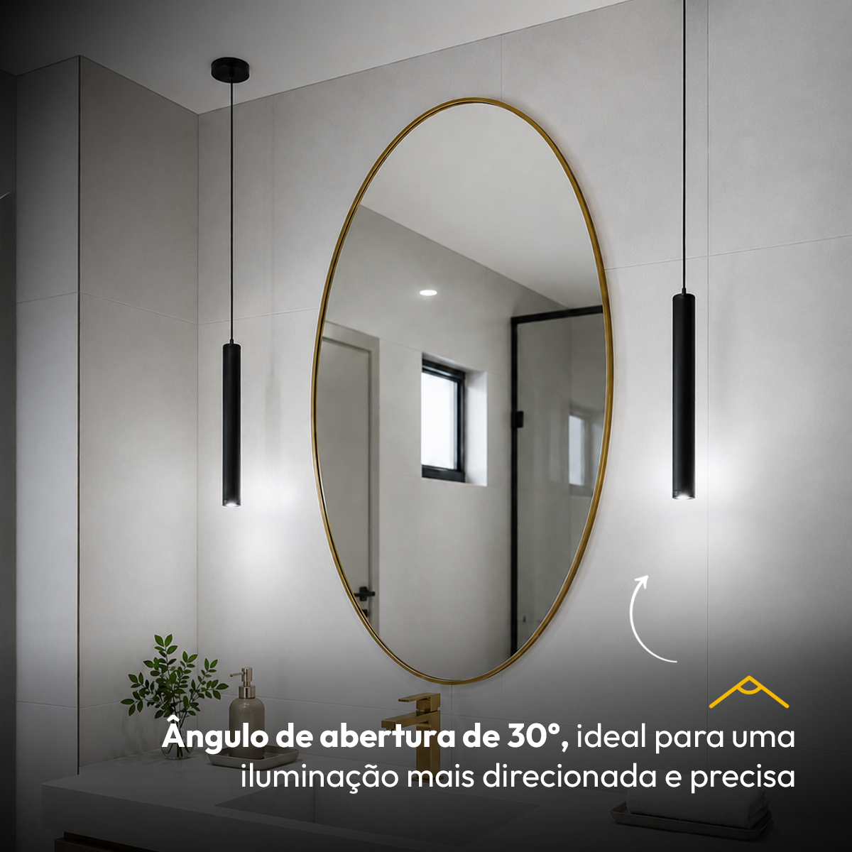Luminária Pendente Led Zen 5w 6500K Branco Frio 30cm Preto Alut