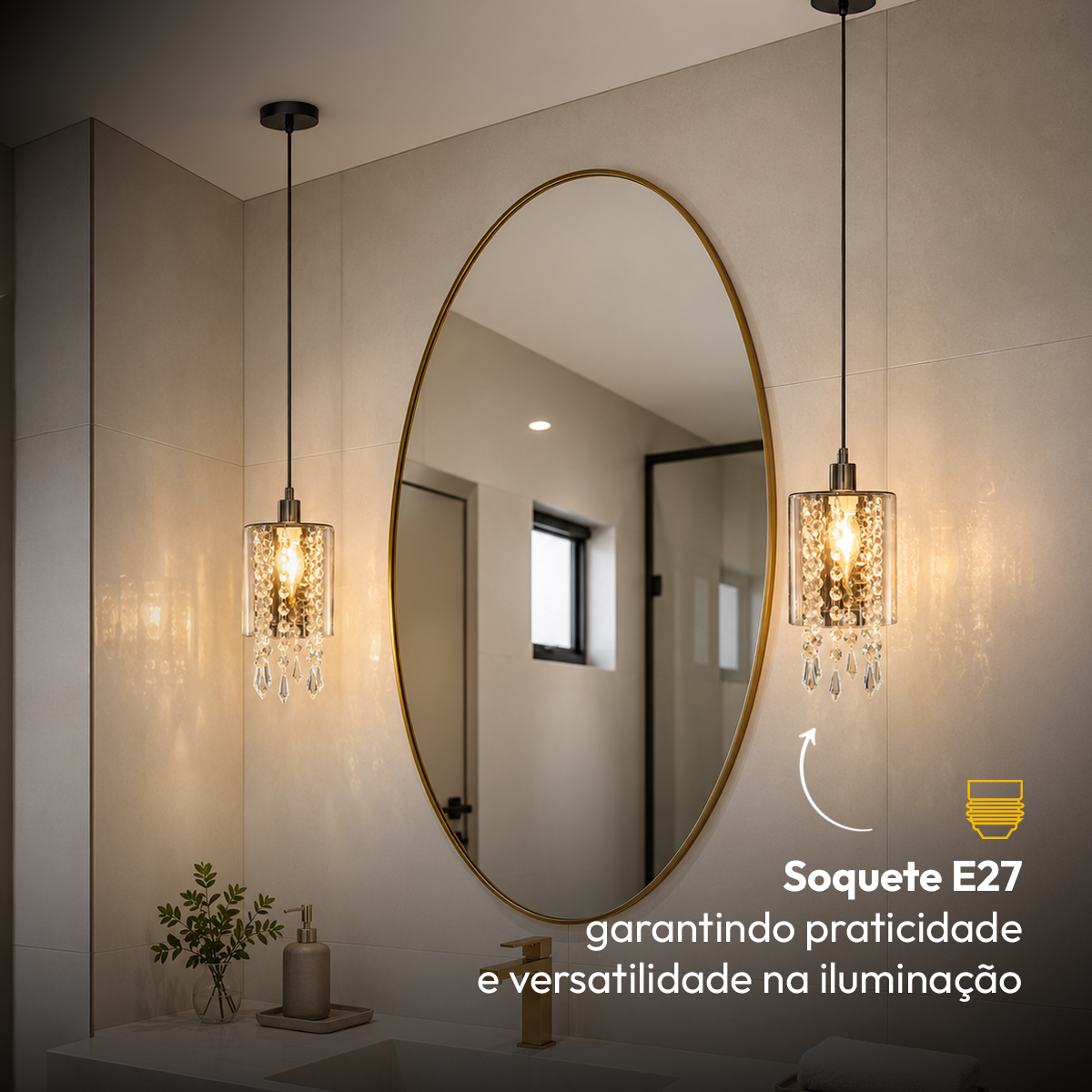 Luminária Pendente Led Imperial E27 Vidro Fumê Alut