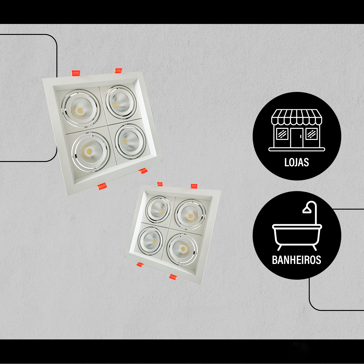 Spot Led Frame Quatto Embutir 28w 3000k Branco Quente Bivolt Branco Alut