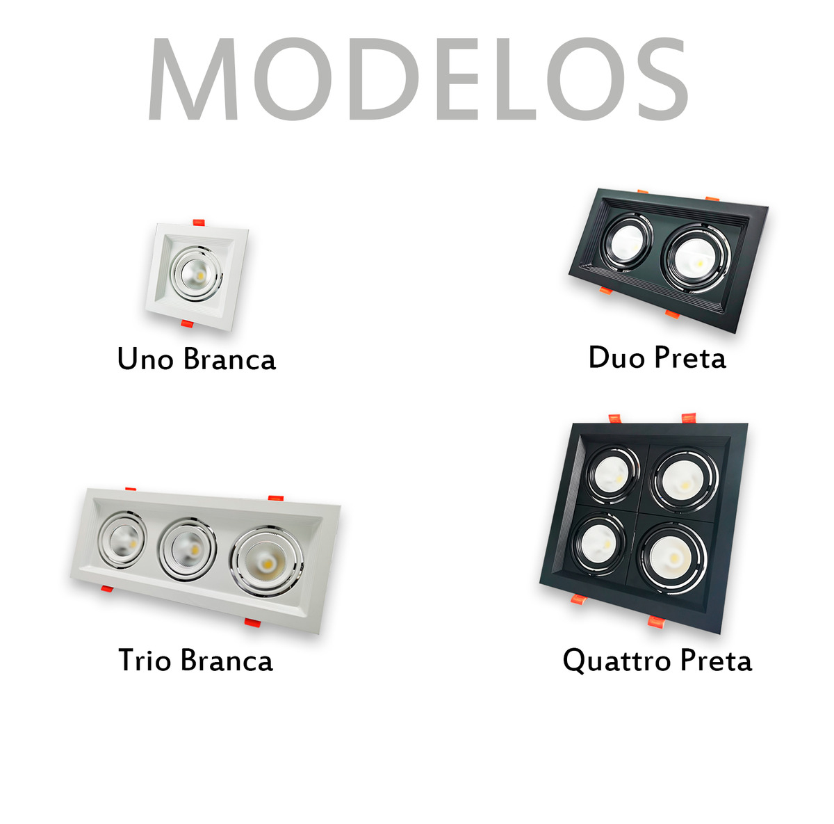 Spot Led Frame Duo Embutir 14w 3000k Branco Quente Bivolt Preto Alut