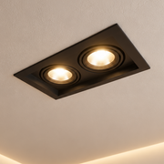 Spot Led Frame Duo Embutir 14w 3000k Branco Quente Bivolt Preto Alut