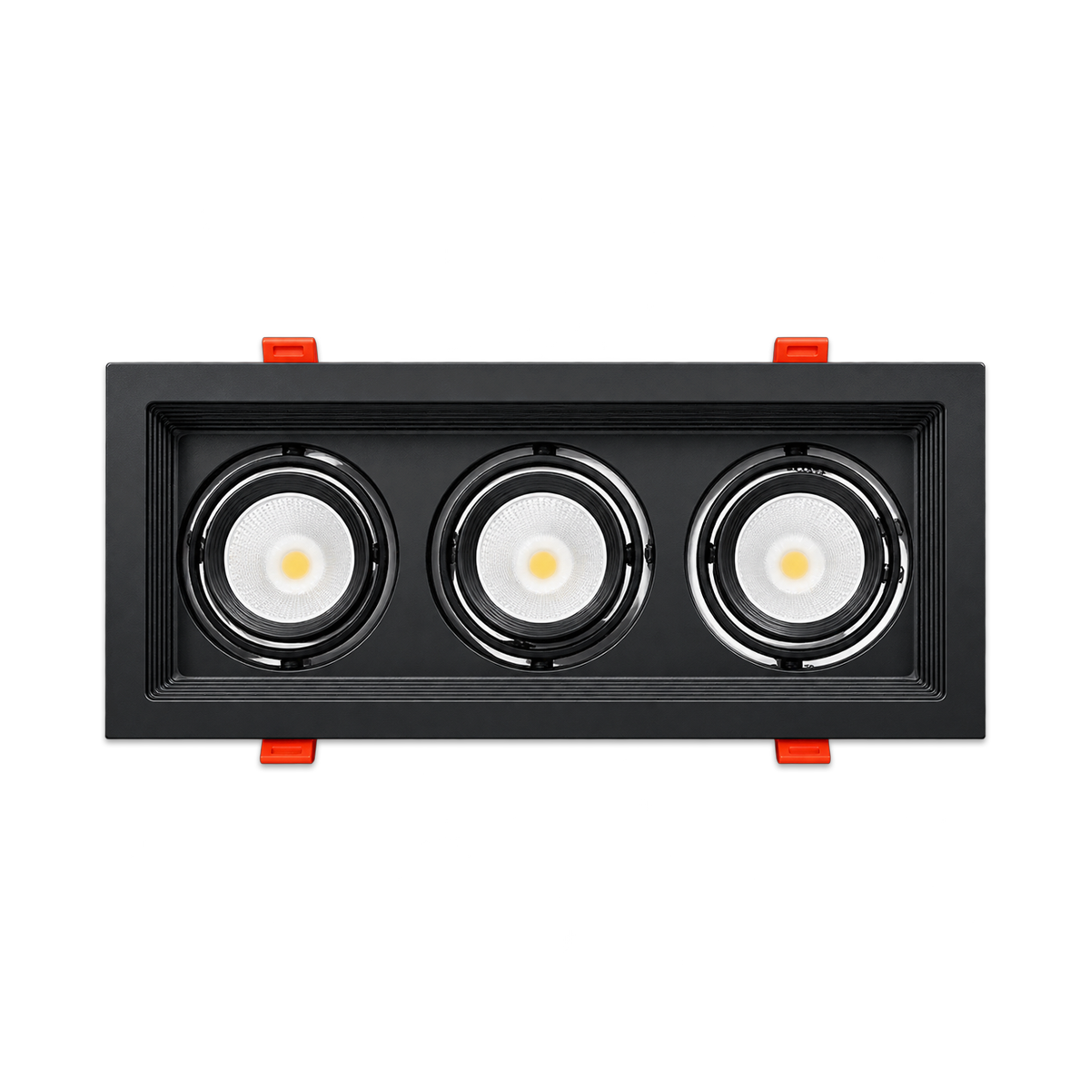 Spot Led Frame Trio Embutir 21w 3000k Branco Quente Bivolt Preto Alut