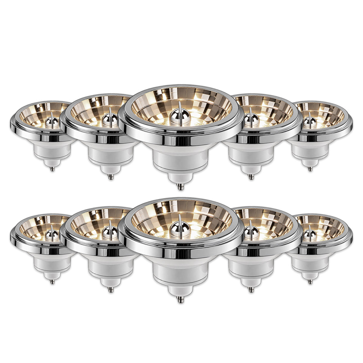 Kit 10 Lâmpada Led Ar111 12w 4000k Branco Neutro GU10 Bivolt Branco Alut
