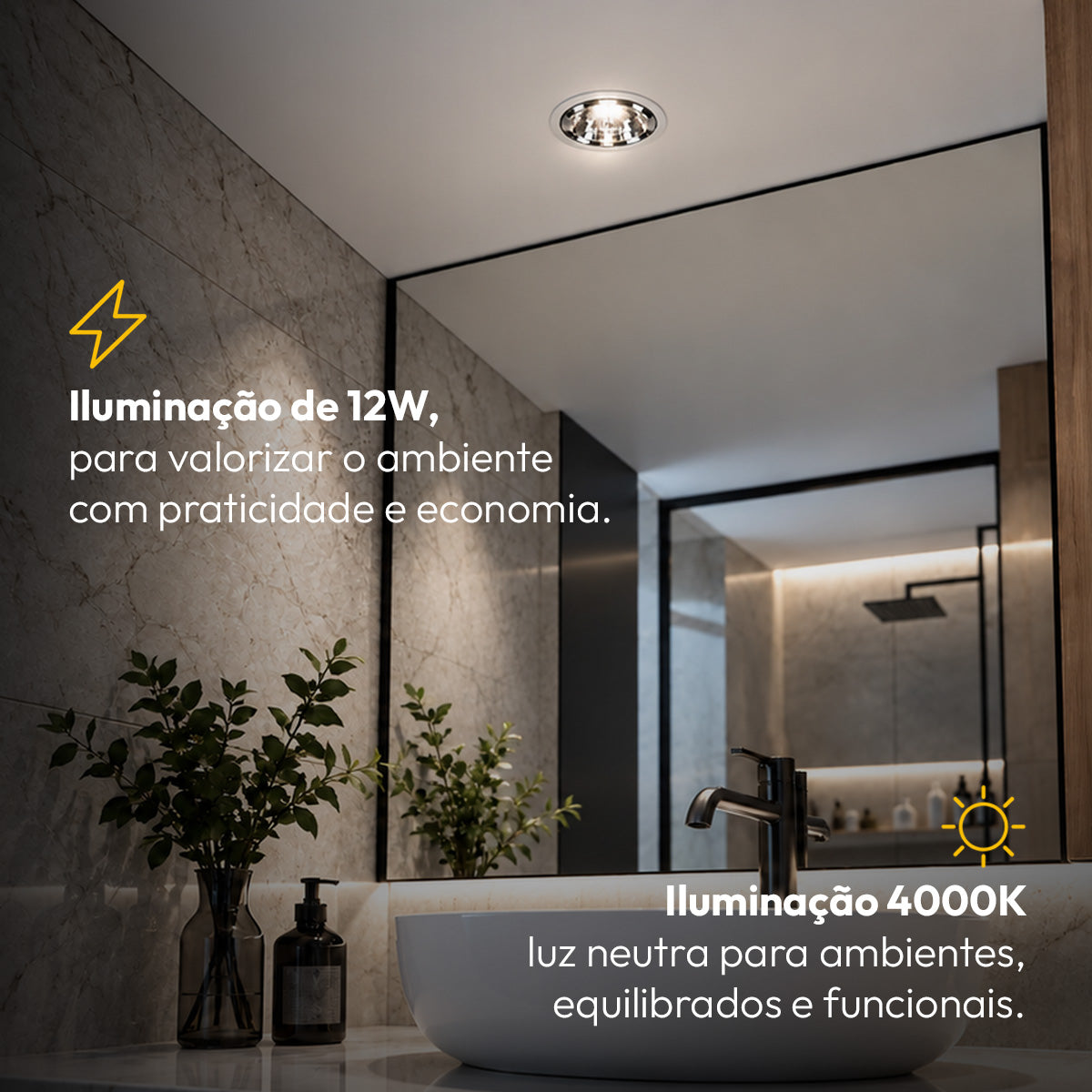 Kit 10 Lâmpada Led Ar111 12w 4000k Branco Neutro GU10 Bivolt Branco Alut