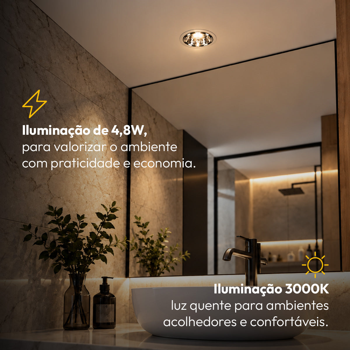 Kit 5 Lâmpadas Led Ar70 4,8w 2700k Branco Quente Gu10  Bivolt Branco Alut