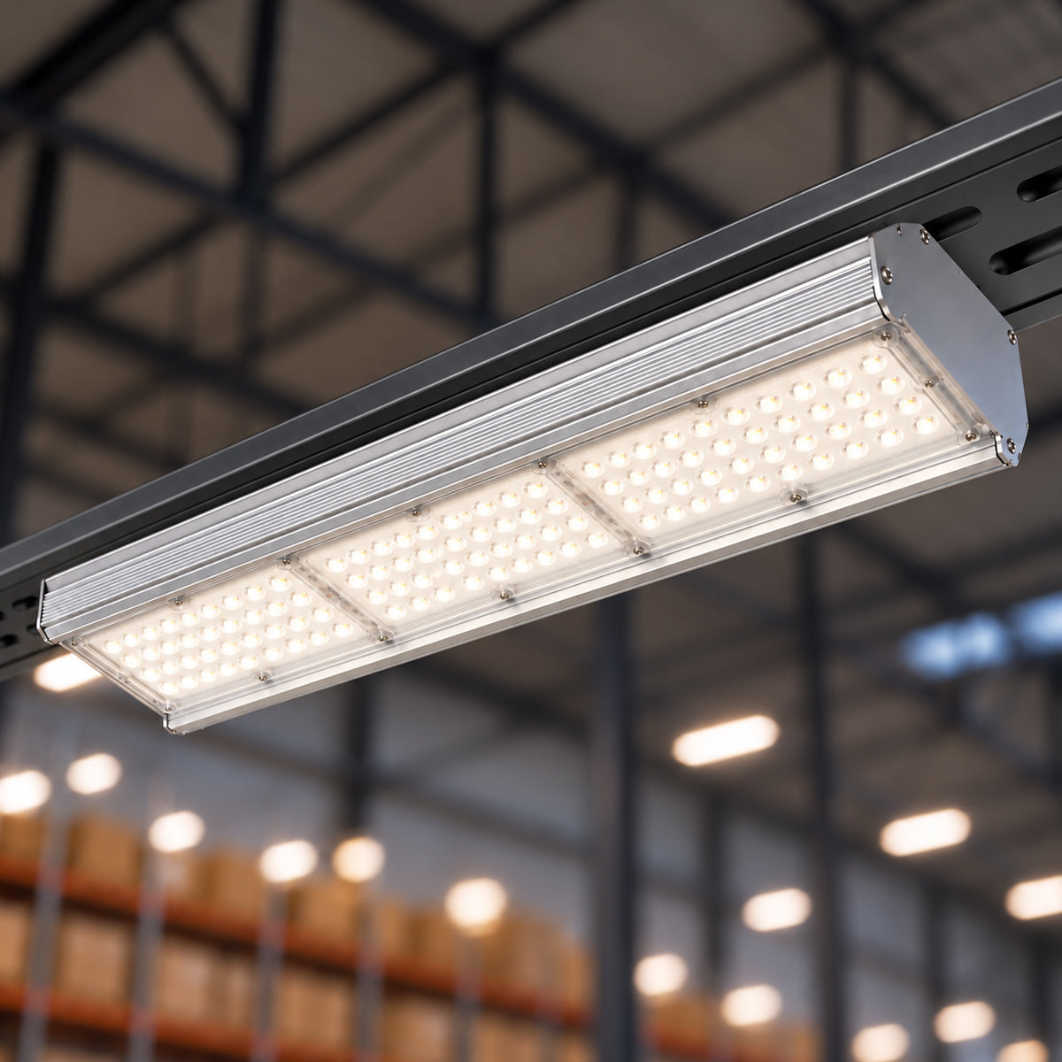 Luminária Led Industrial Linear 100W 4000K Branco Neutro 15000lm Bivolt Cinza Alut
