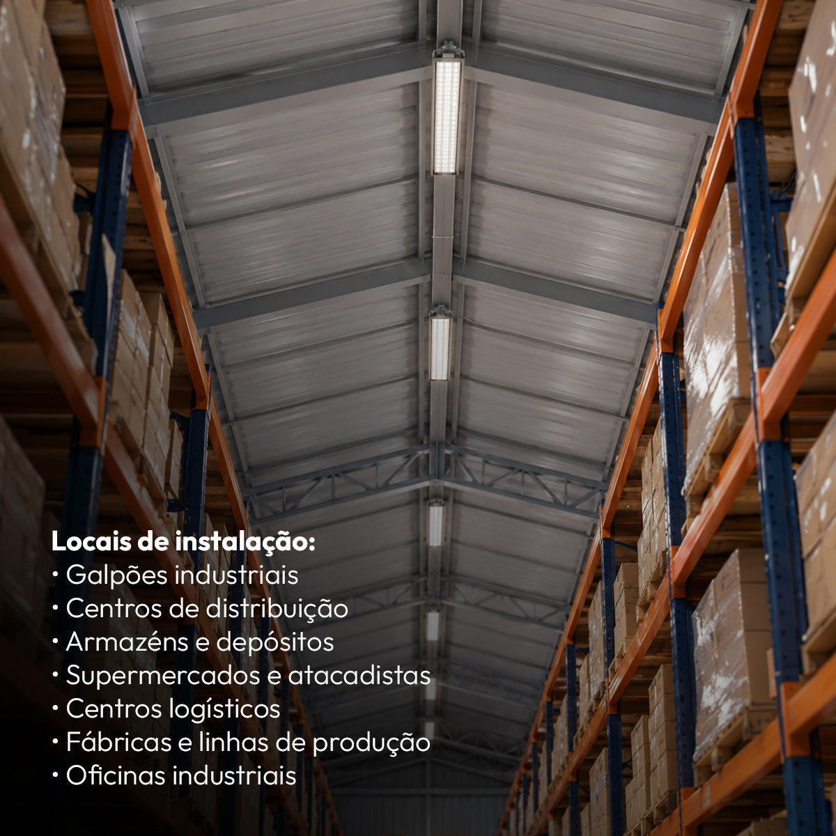 Luminária Led Industrial Linear 60w 4000K Branco Neutro 9000lm Bivolt Cinza Alut