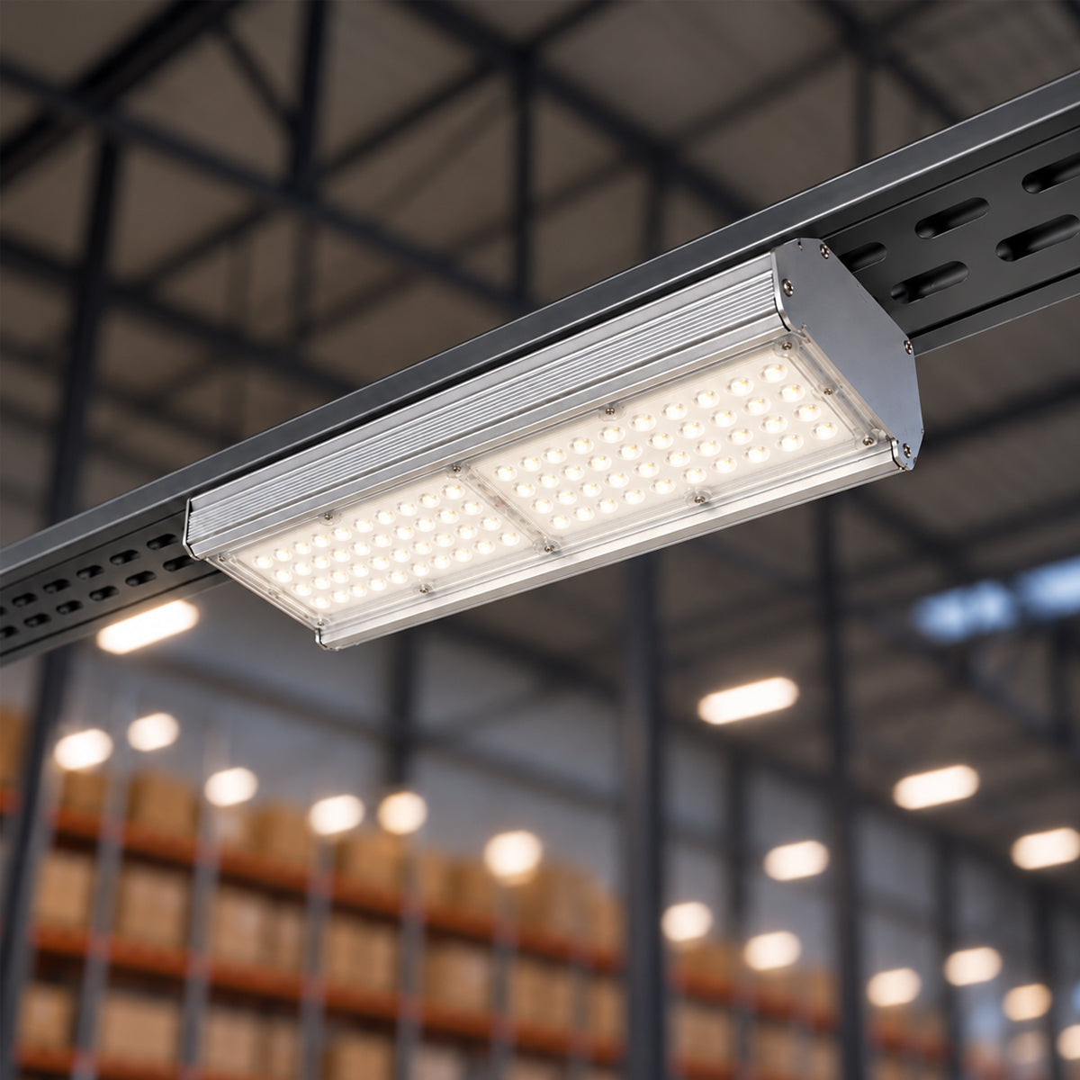 Luminária Led Industrial Linear 60w 4000K Branco Neutro 9000lm Bivolt Cinza Alut