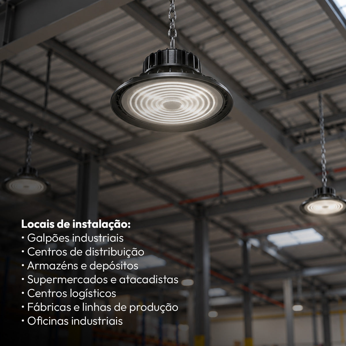 Luminária Led Industrial Ufo 150w 4000K Branco Neutro 22500lm Preto Bivolt Alut