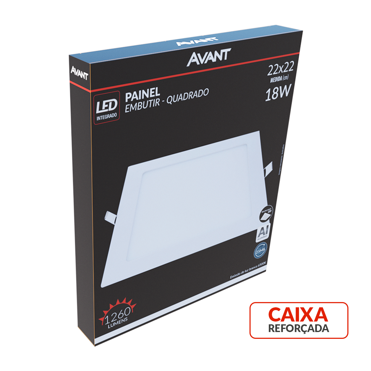 Plafon Quadrado Embutir Painel Led Alumínio 6w 12w 18w 24w 30w Branco Quente Neutro ou Frio 110v/220v Bivolt Branco