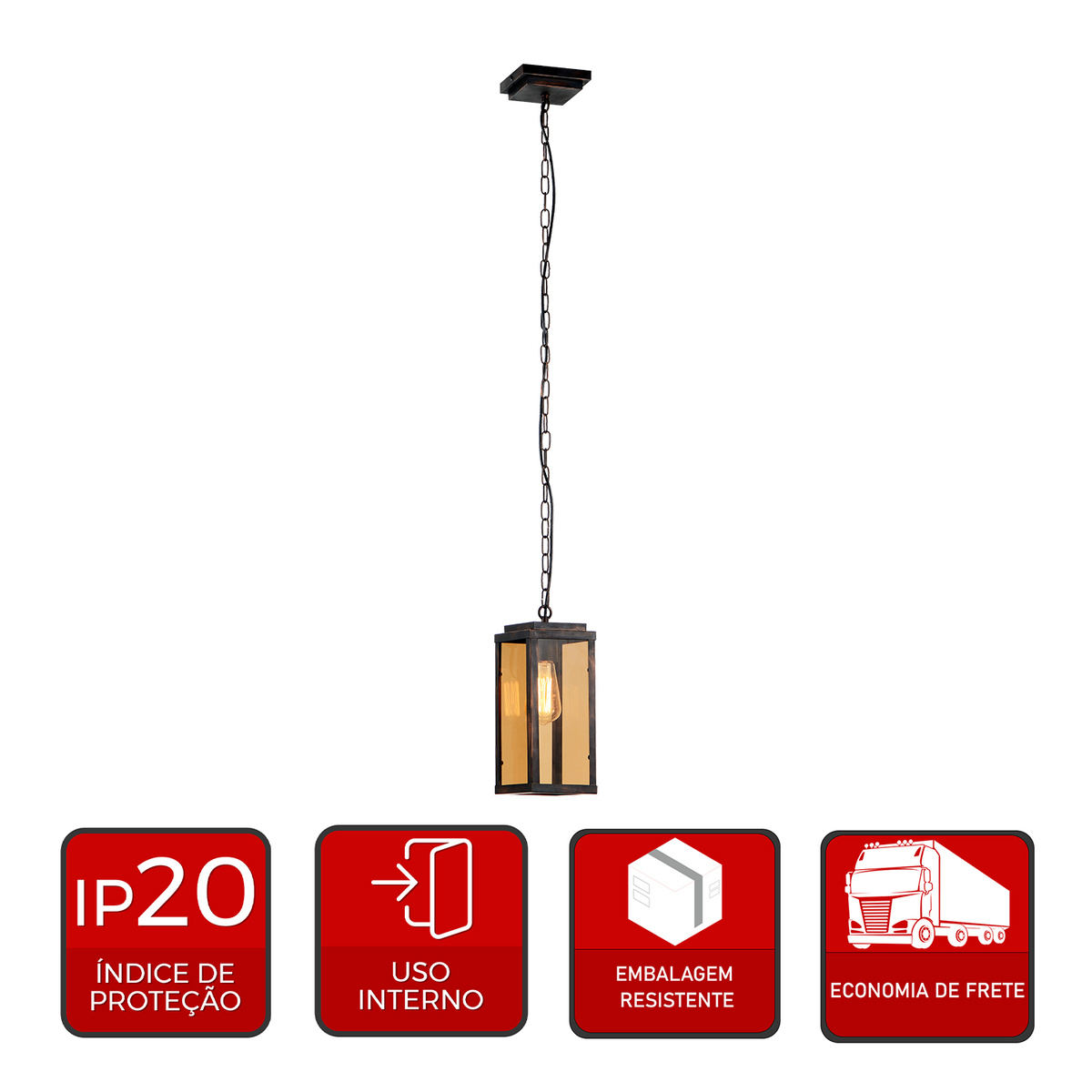Luminária Pendente Led Rustico E27 Ouro Envelhecido Alut