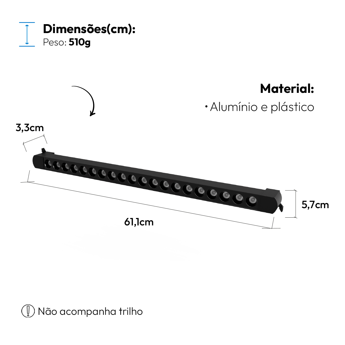 Spot Led Para Trilho Authentic Dots 40w 6500k Branco Frio 110v/220v Bivolt Preto Cod: 910481375 Deluxe By Avant